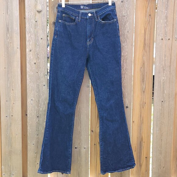 GAP Jeans 70s Flare Women's Size 6/28R S GAP Denim Dark Wash - Picture 2 of 6